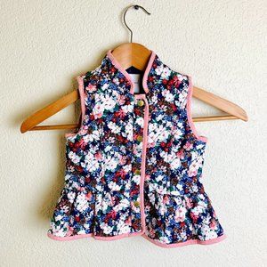 Janie And Jack Floral Quilted Peplum Vest Girls 2T